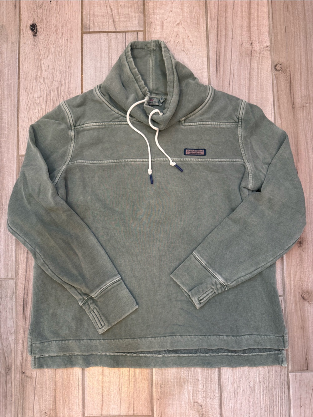 Vineyard Vines Olive Green Cowl-Neck Pullover Sweatshirt